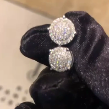 Moissanite Iced Out Earrings Sterling Silver Screw Back VVS Diamond