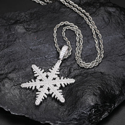 925 Sterling Silver Snowflake Moissanite Pendant