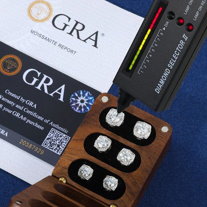 Moissanite Little Windmill Earrings Sterling Silver Halo Stud Earrings