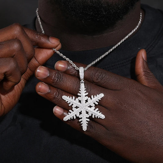 925 Sterling Silver Snowflake Moissanite Pendant