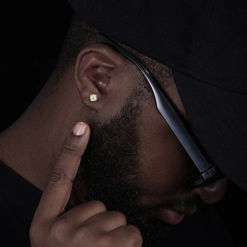 Moissanite Little Windmill Earrings Sterling Silver Halo Stud Earrings