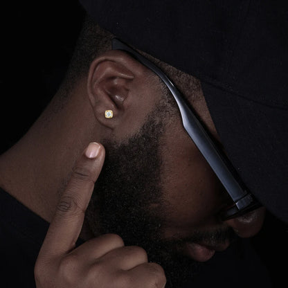 Moissanite Little Windmill Earrings Sterling Silver Halo Stud Earrings