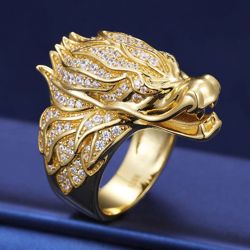 Dragon Ring S925 Sterling Silver Moissanite Iced Out Ring