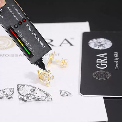 925 Sterling Silver D Color VVS Moissanite Stud Earrings