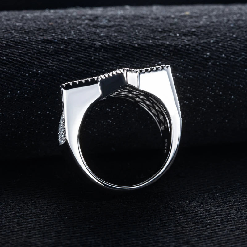 Moissanite Iced Out Pentagram Ring Sterling Silver Star Ring