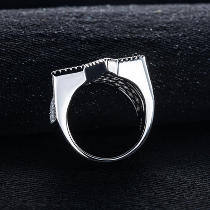 Moissanite Iced Out Pentagram Ring Sterling Silver Star Ring