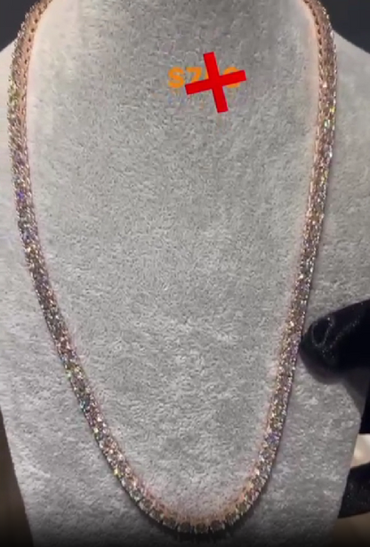 5mm Moissanite Tennis Chain Necklace 925 Silver Iced Out Diamond Chain