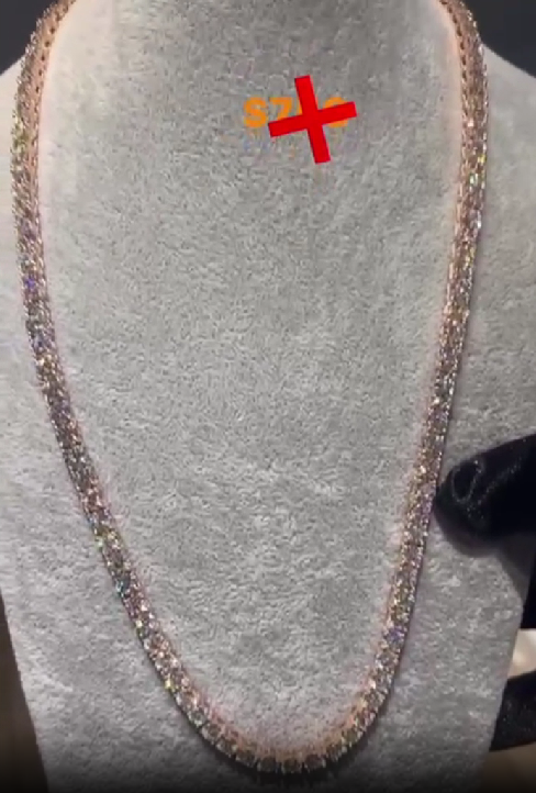 5mm Moissanite Tennis Chain Necklace 925 Silver Iced Out Diamond Chain