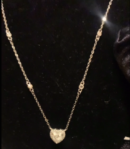 Heart-Shaped Diamond Cluster Necklace
