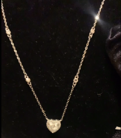 Heart-Shaped Diamond Cluster Necklace