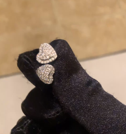Heart Stud Earrings for Women – Iced Pavé Diamond-Look Sparkle