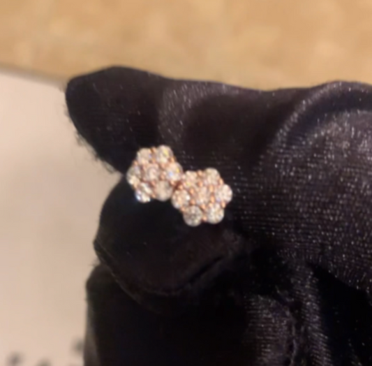 VVS Diamond Cluster Stud Earrings | Diamond Tester Approved