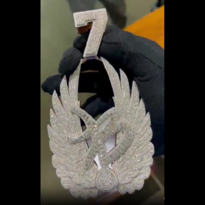 Custom 4" Moissanite Pendant Sterling Silver Iced Out VVS Diamond