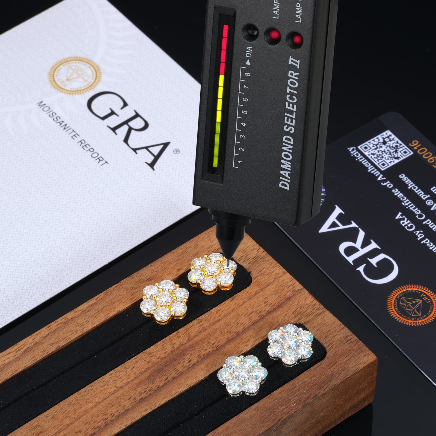 15mm Flower Shape Moissanite Stud Earrings Sterling Silver Iced Out Earrings