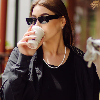 2mm Moissanite Sterling Silver Tennis Chain Necklace and Bracelet Set