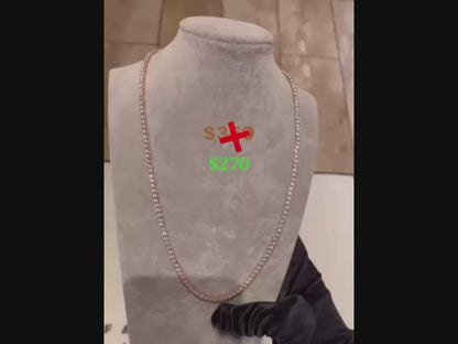 3mm Moissanite Tennis Chain Necklace 925 Sterling Silver Iced Out Chain