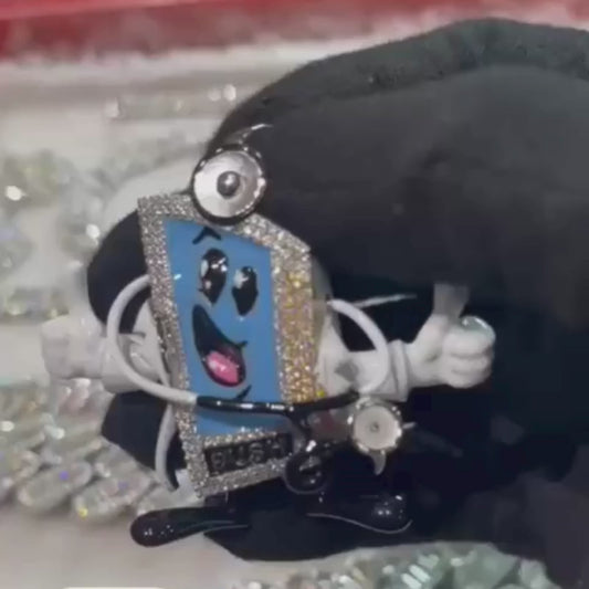 Special Made to Order 4" Custom Silver Moissanite Diamond Pendant