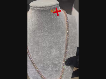 5mm Moissanite Tennis Chain Necklace 925 Silver Iced Out Diamond Chain