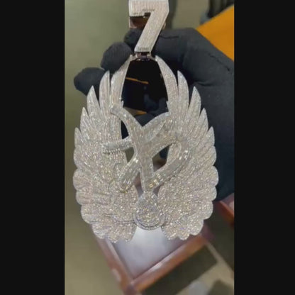 Custom 4" Moissanite Pendant Sterling Silver Iced Out VVS Diamond