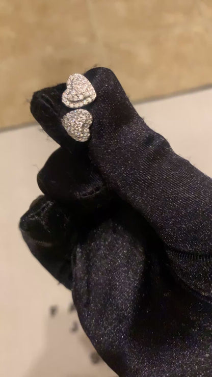 Heart Stud Earrings for Women – Iced Pavé Diamond-Look Sparkle