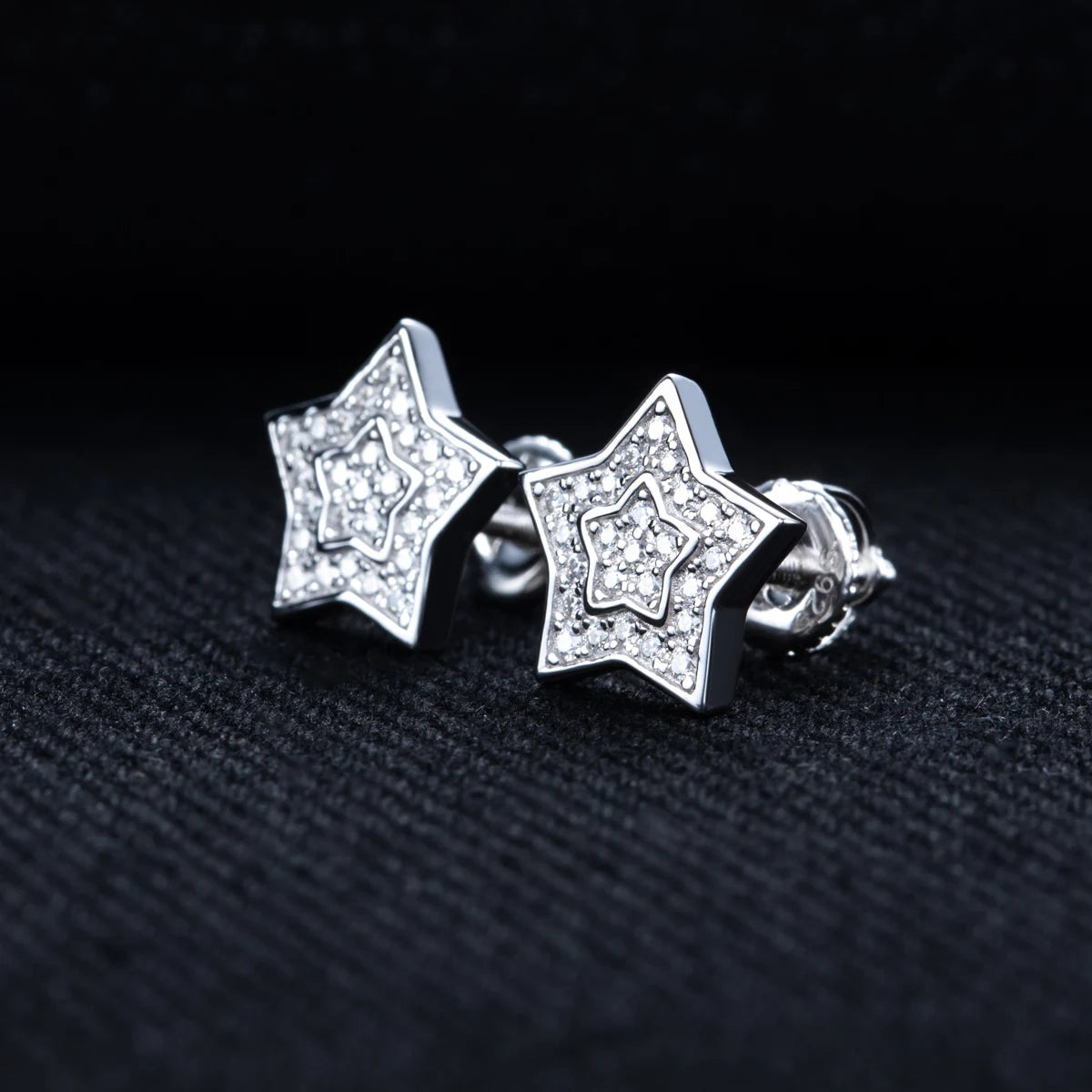 Moissanite Iced Out Star Stud Earrings 925 Sterling Silver Earrings