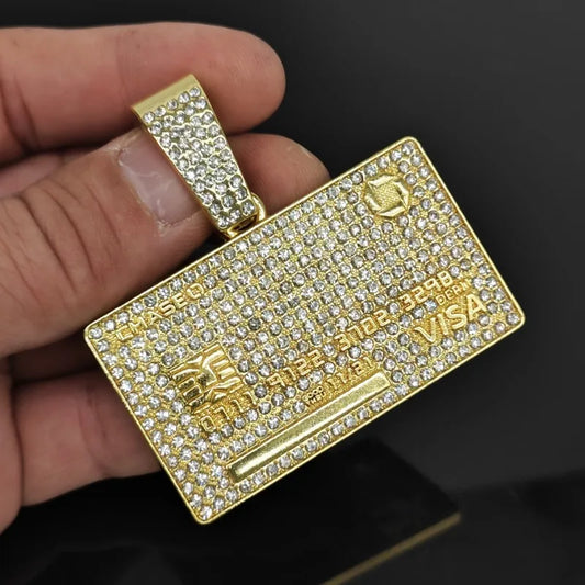 Credit Card Sterling Silver Moissanite Pendant